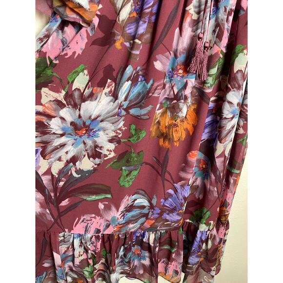 Soft Surronding Women's Floral Ruffle Layer Chiffon Cottage Fairy Maxi Dress SP - Picture 8 of 16